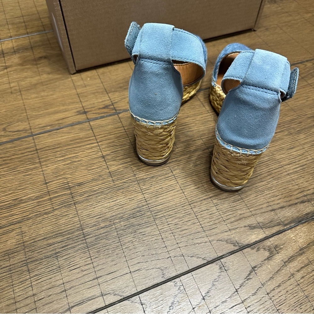 Franco Sarto Clemens Women’s Raffia Espadrille with Ankle Strap NEW 6.5 US Blue - Picture 2 of 6
